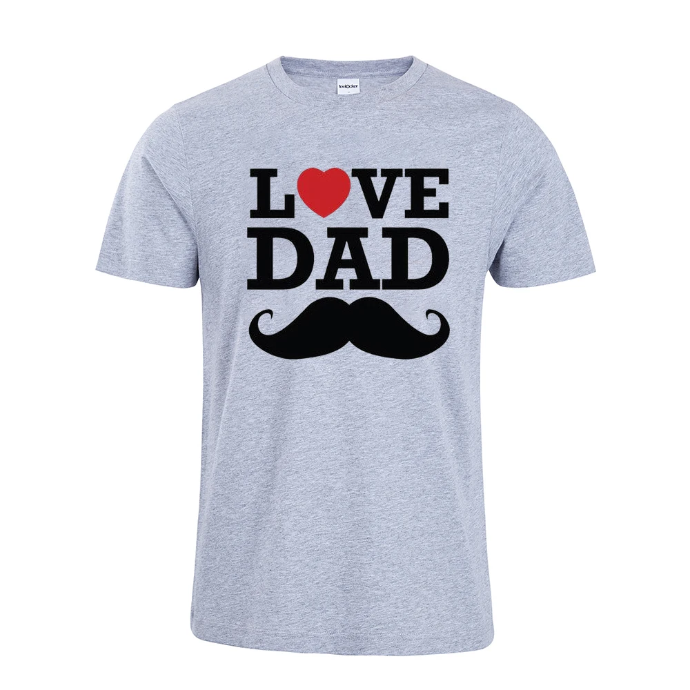 Увлекательная рубашка с принтом Love Dad humored усами забавная для папы | Мужская