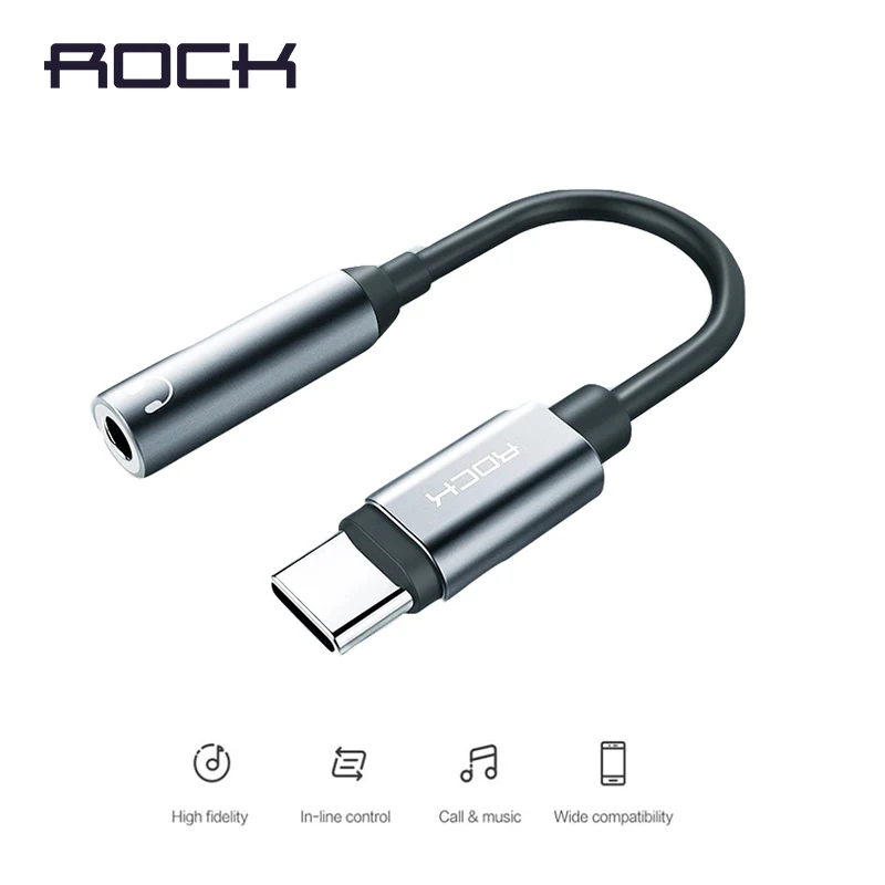 Аудиокабель-адаптер типа C-3 5 мм с разъемом ROCK USB AUX Наушники OTG для Huawei mate 20 P30 pro Xiaomi