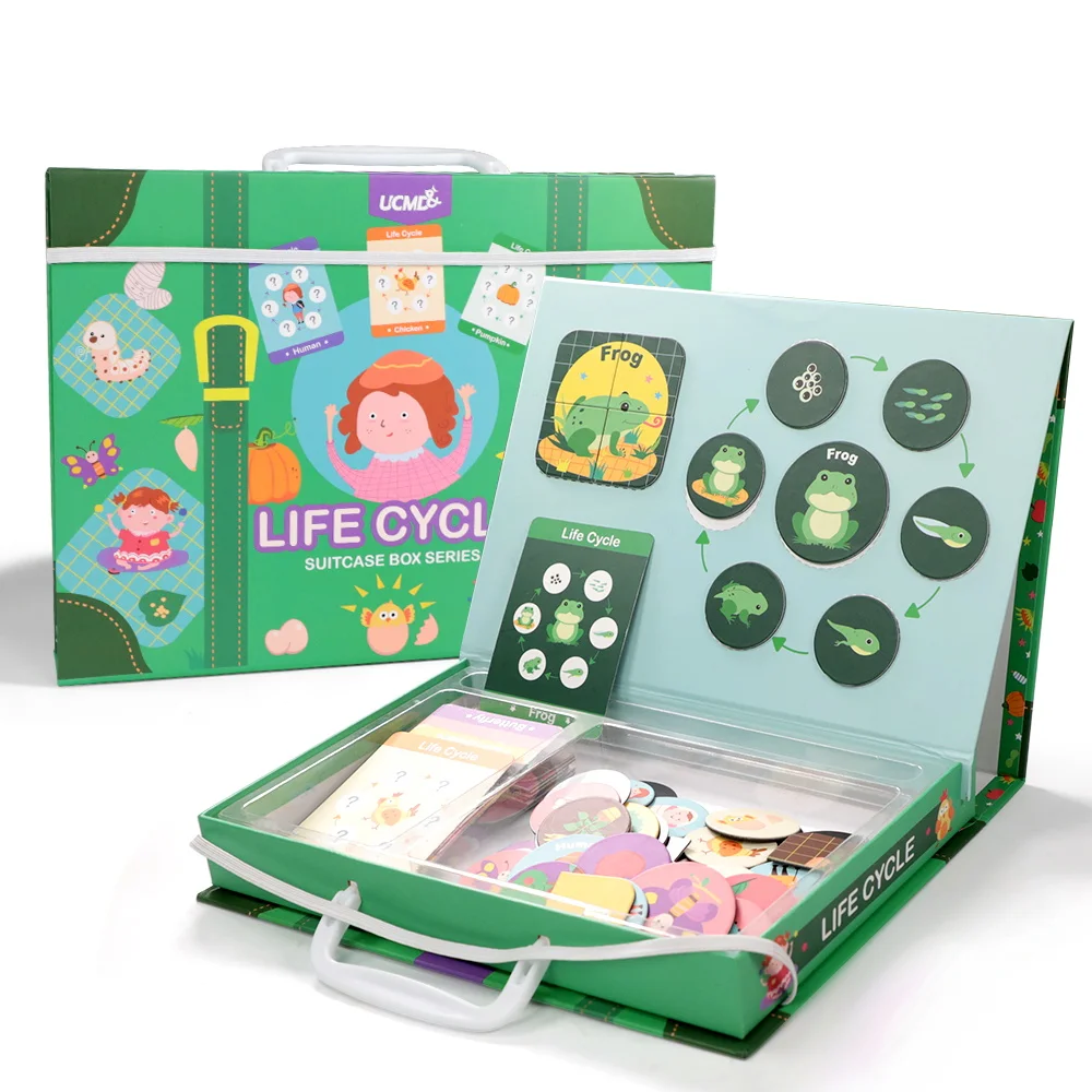 Магнитная головоломка Монтессори наклоняющийся жизненный цикл животных