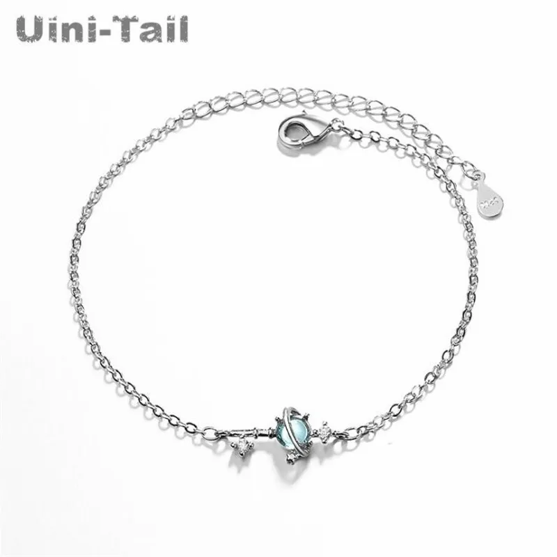 Uini Tail новинка хит 925 пробы серебряный мечта Вселенная planet key браслет синие