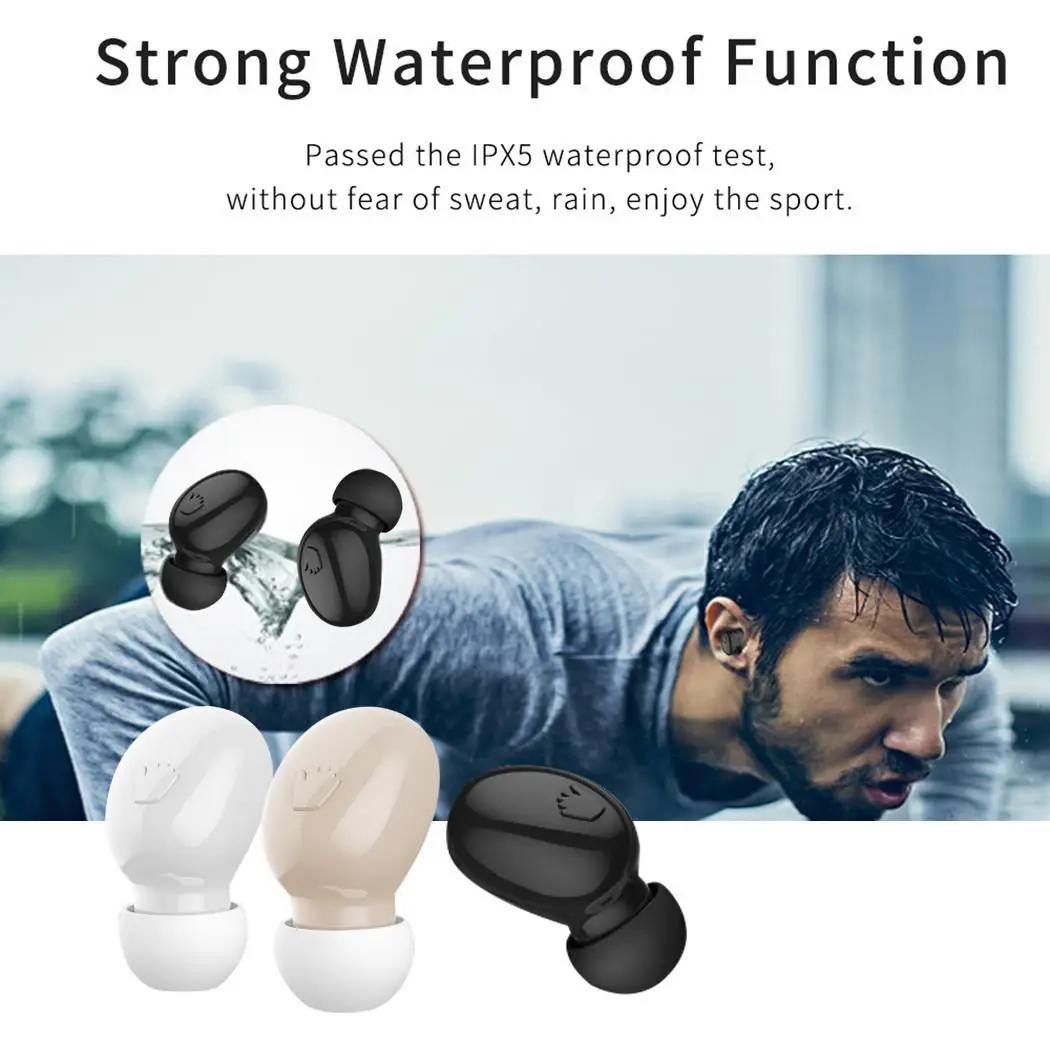TWS Headset Mini Invisible In-ear Single Earbud Stereo Bluetooth Earphone True Wireless Waterproof With Mic | Электроника