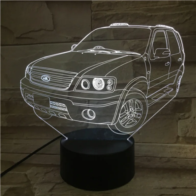 VCity Новинка Luminaria ночник джип автомобиль внедорожный автомобиль 3D иллюзия Лампа светодиодный подарок для детей спальня Deocr освещение