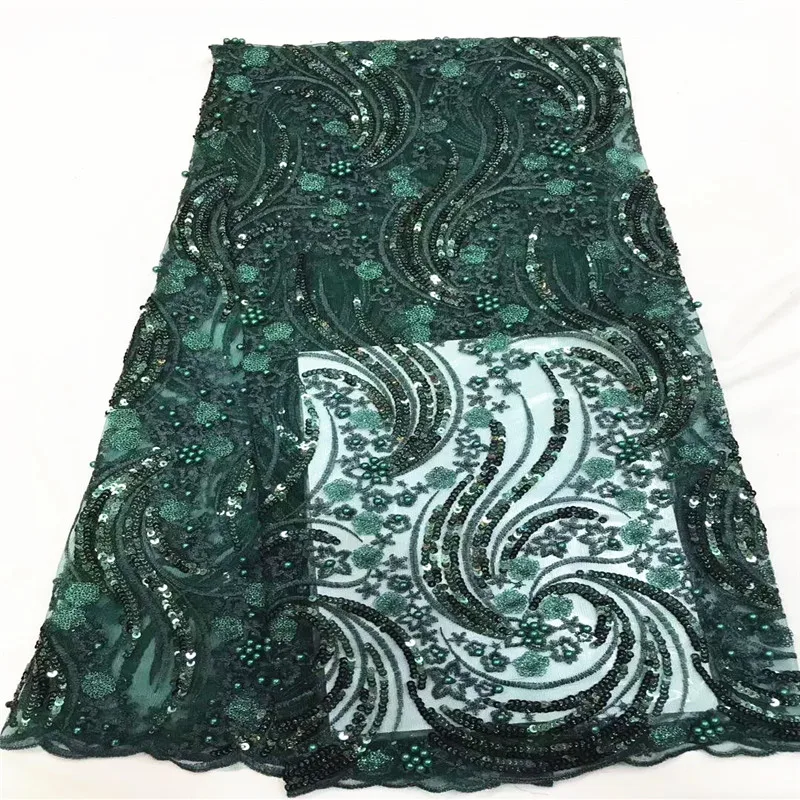 Hot Selling African Lace Fabric High Quality 2019 French Beads For Nigerian Wedding Dress With Sequins CDA194-3 | Дом и сад