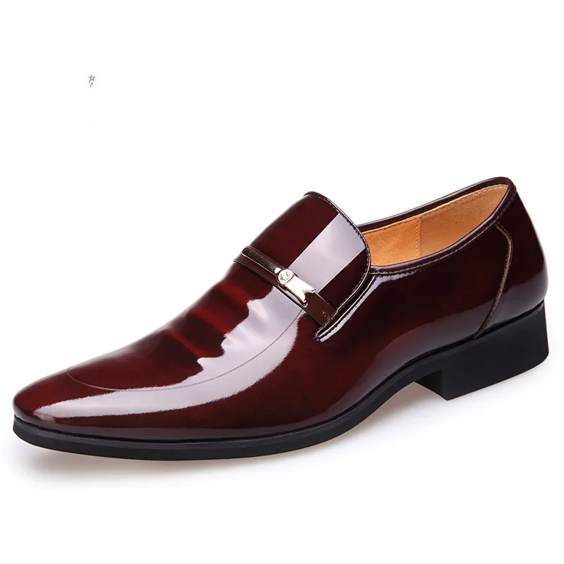 

Cowhide leather men's shoes leisure business wedding party formal dress bright patent leather shoes