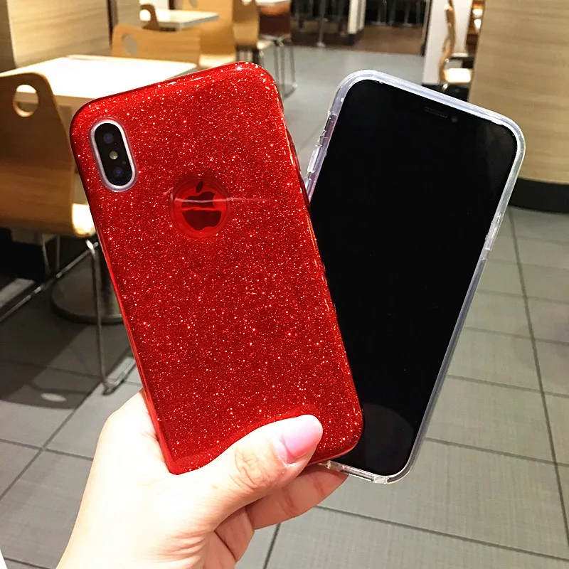 Glitter Flash powder three in one Phone Case For Samsung Galaxy S9 S8 S10 Plus Cover Note 8 S7 S6 Edge LITE |