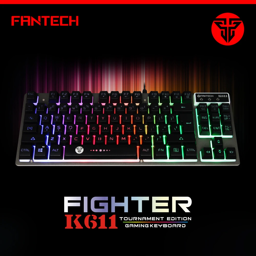 Fantech K611 игровая клавиатура USB Проводная компьютерная Офисная Клавиатура RGB