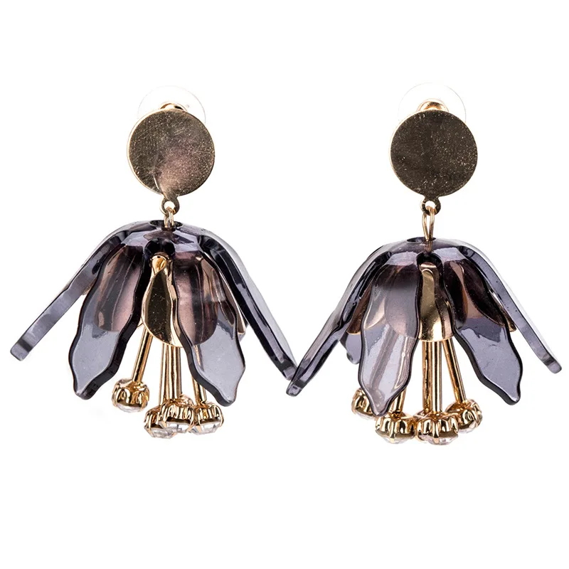 Flower Dangle Drop Earrings Fashion Jewelry 2017 Women Statement Boucles D'oreilles Fantaisie Pendantes | Украшения и