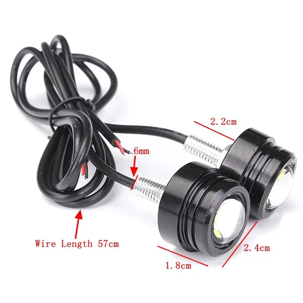 1 пара 12V 3W 8000-8500K яркий светодиодный зеркальный светильник для мотоцикла, дневной ходовой противотуманный фонарь