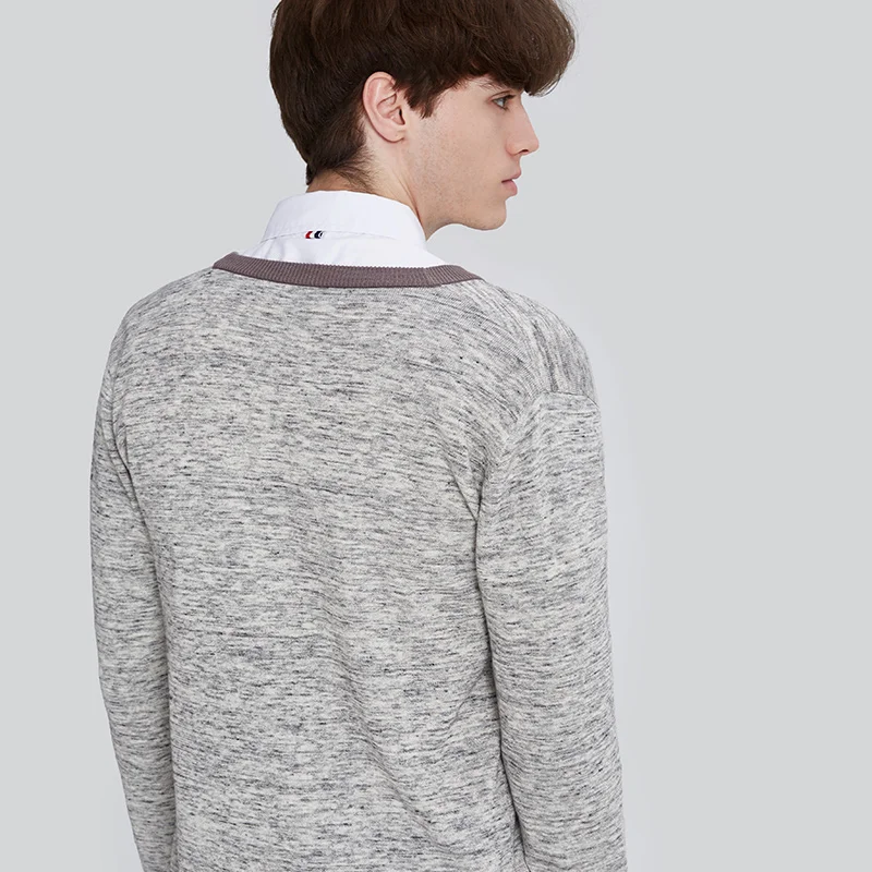 Markless 2017 Для мужчин тонкий Повседневное кардиган Свитеры для женщин Шерсть серый