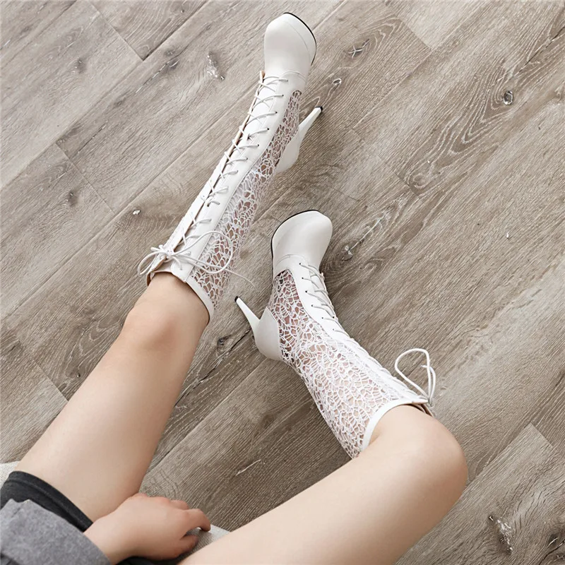 Женские босоножки на шнуровке YMECHIC Осенние привлекательные сетчатые гладиаторы