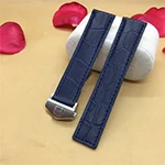 Blue Новое поступление качественный ремешок для часов из натуральной кожи 19 мм 20 мм 22 мм черный коричневый синий ремешок для часов браслет - Цвет ремешка: Blue