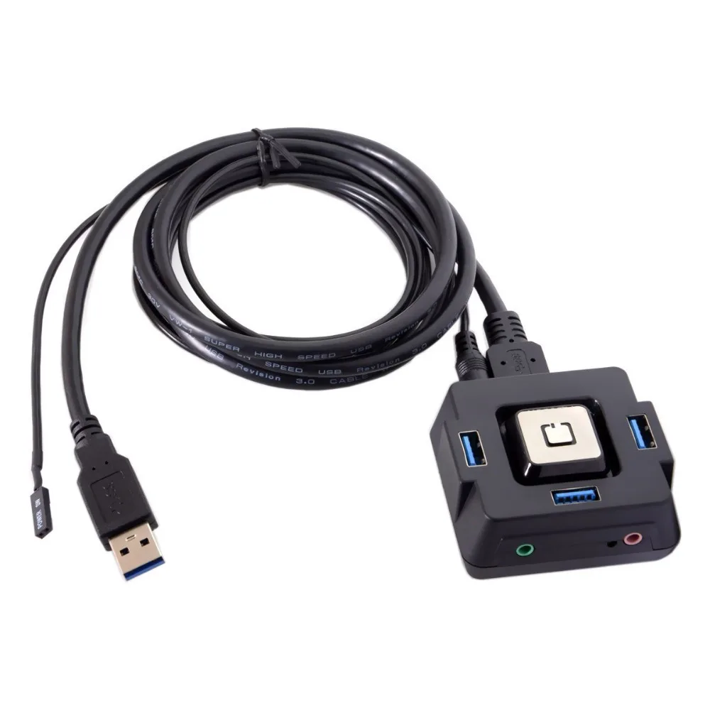 

USB 3,0 до 3,5 мм аудио адаптер и 3 порта USB3.0 концентратор и сброс загрузки кнопочный переключатель для материнской платы и компьютера