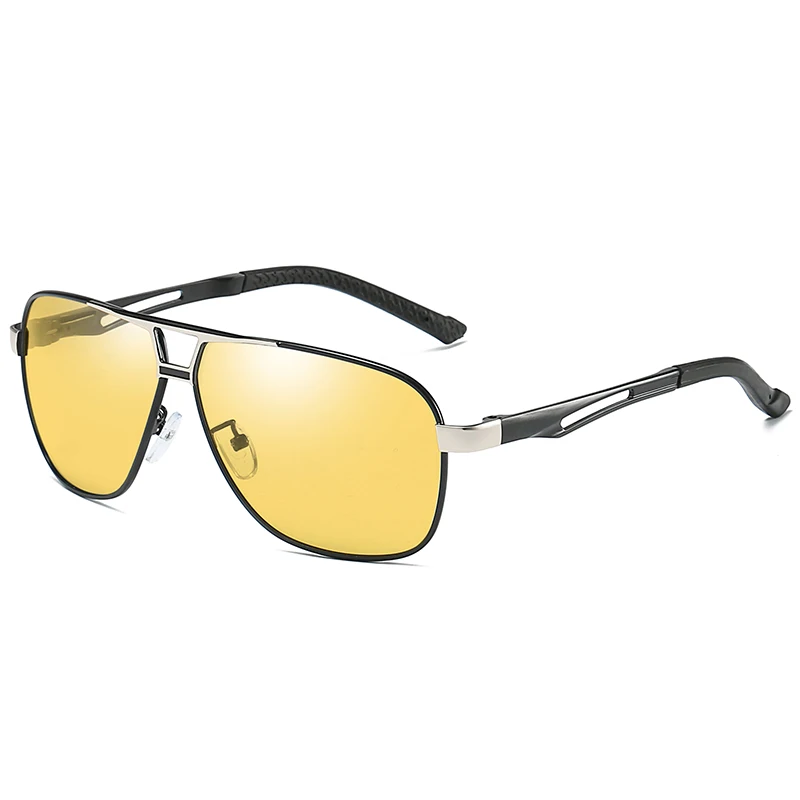 Silver Frame ZJHZQZ поляризованные фотохромные солнцезащитные очки ночного видения для вождения на открытом воздухе, рыбалки, перехода, линзы хамелеона - Цвет линз: Silver Frame