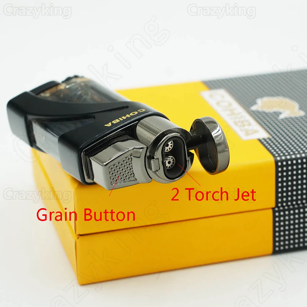 Европейский покупатель Cohiba 2 фонарь Jet пламя Карманный сигара легче чем газ-бутан