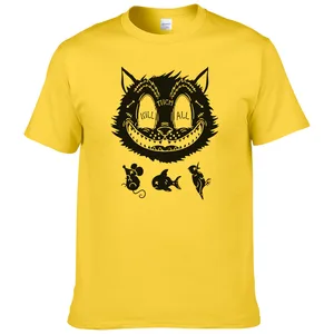 Новинка лета 2017, Мужская футболка, модная футболка с мультяшным животным, котом, убить всех, свободная стильная футболка с круглым вырезом и коротким рукавом, крутые футболки #235