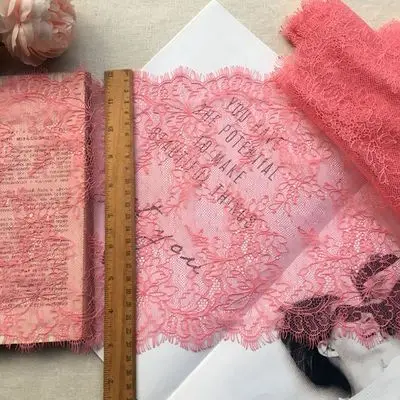 Bright pink 6 м/лот разноцветные нейлоновые выдалбливают ресницы кружевной отделкой ширина 23 см нижнее белье свадебное платье diy аксессуары для одежды - Цвет: Bright pink