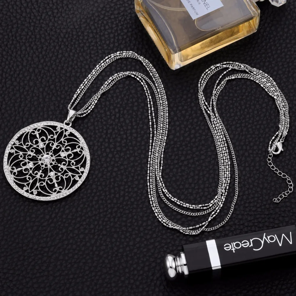 Круглое серебристое ожерелье с подвеской для женщин Нотр Дам де Парижа
