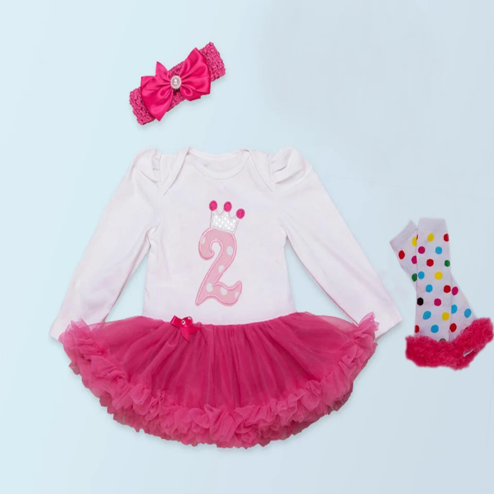 Комплект из 3 предметов Платье с длинными рукавами для маленьких девочек Цвет