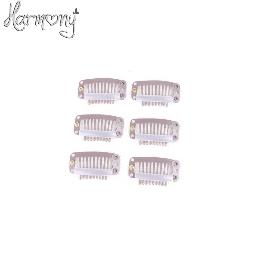 Harmony Stock hair clips for extensions/  3.2cm with 6, 9 teeth 100pcs per pack   5 packs/lot