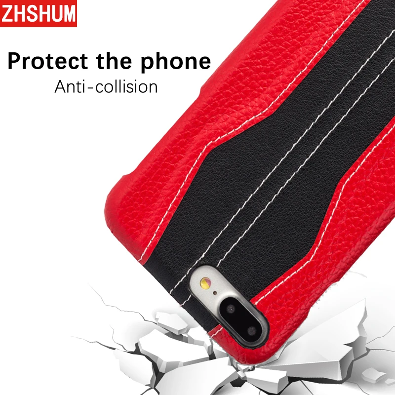 Mix Color Genuine Leather Case For Iphone X 8 7 Plus XS MAX XR 6S 6 10 Skin Luxury Handmade Full Back Cover for 5 SE |