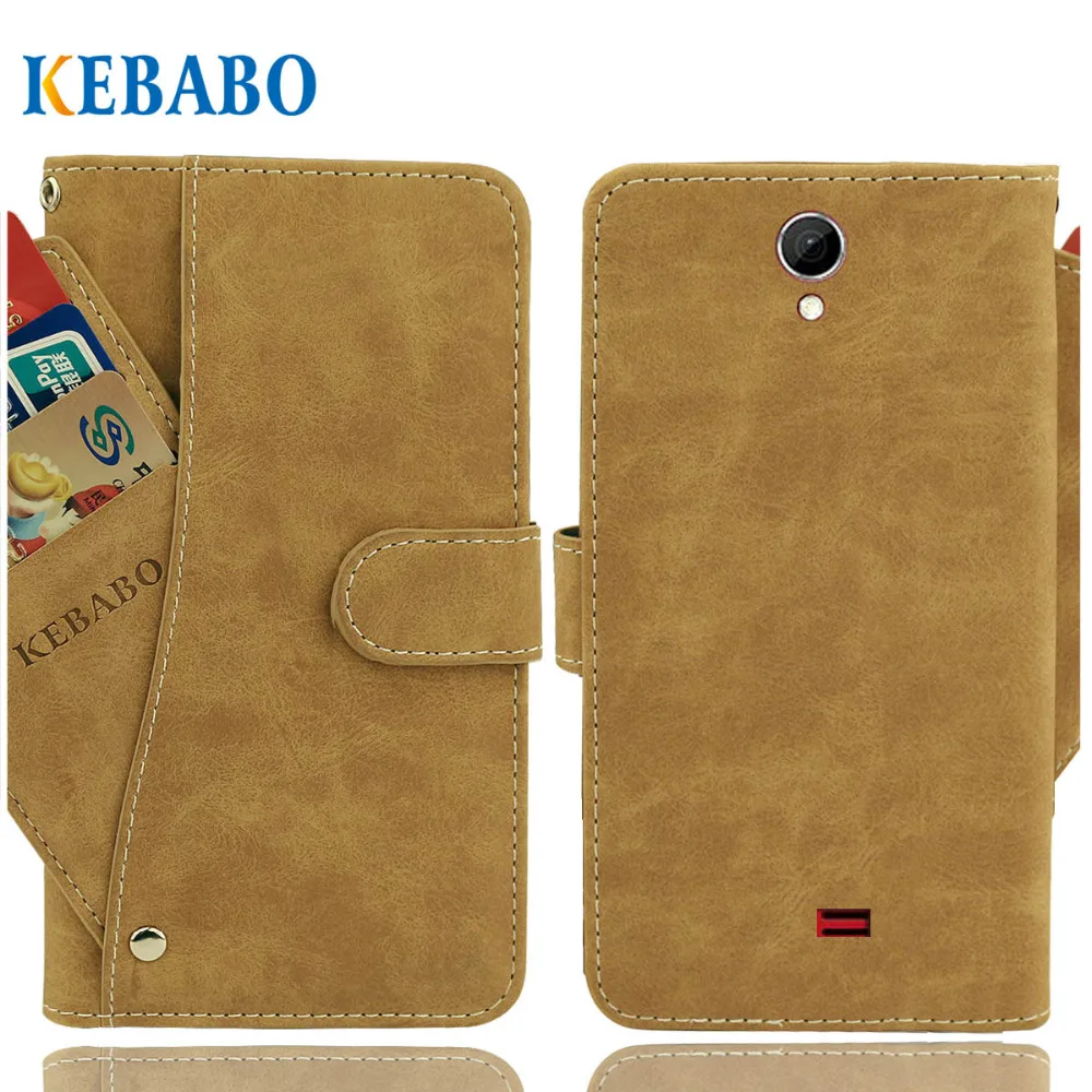 

Vintage Leather Wallet BQ BQ-5001L Contact Case 5" Flip Luxury 3 Front Card Slots Cover Magnet Stand Phone Protective Bags