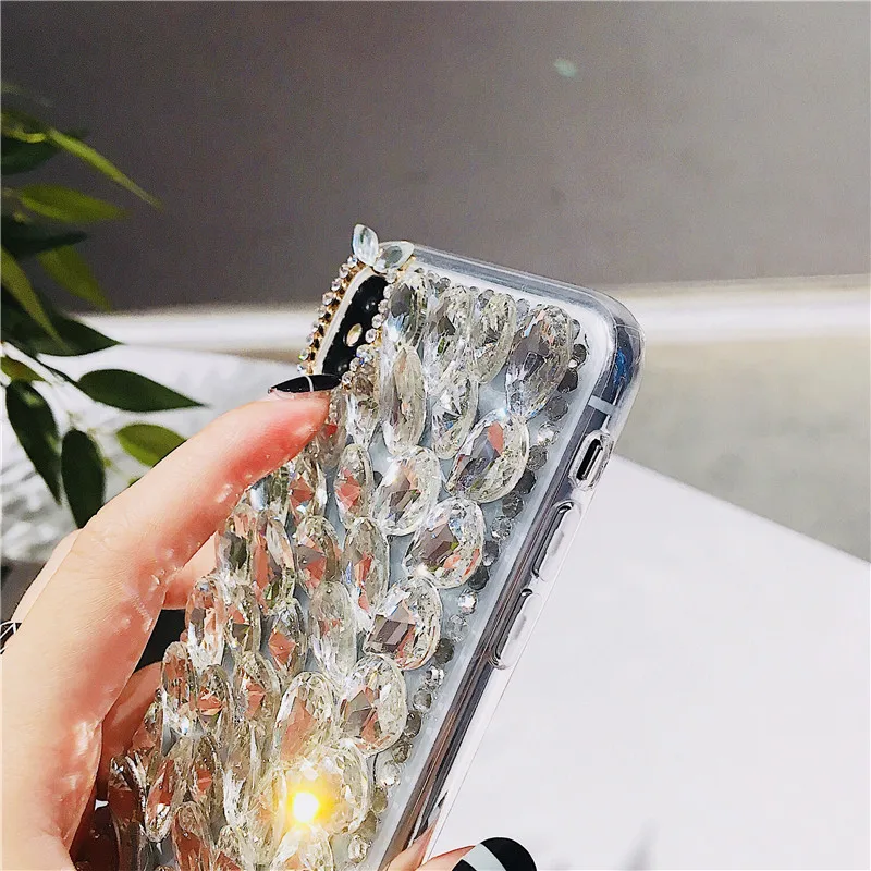 Bling прекрасные хрустальные бриллианты Стразы 3D камни чехол для телефона чехол для iphone 7/7 Plus/6/6 S для samsung Galaxy S5 6 7 edge