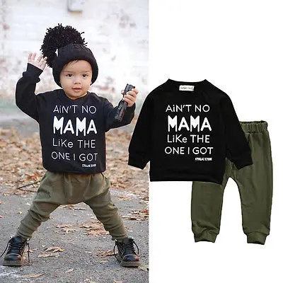 2pcs!!Newborn Toddler Infant Kid Baby Boy Autumn Winter Clothes Letter Long Sleeve T-shirt Tee+Long Pants Outfits Set 0-3Y | Детская