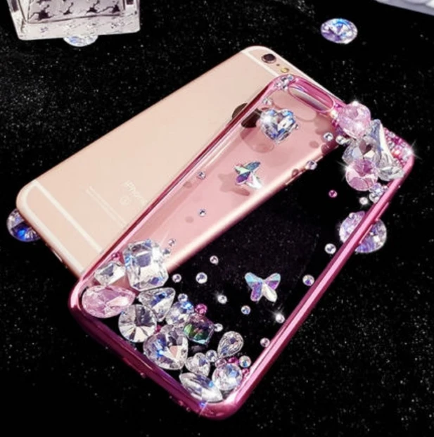 Чехол из тпу со стразами кристаллами и блестками блестящий чехол оболочка для