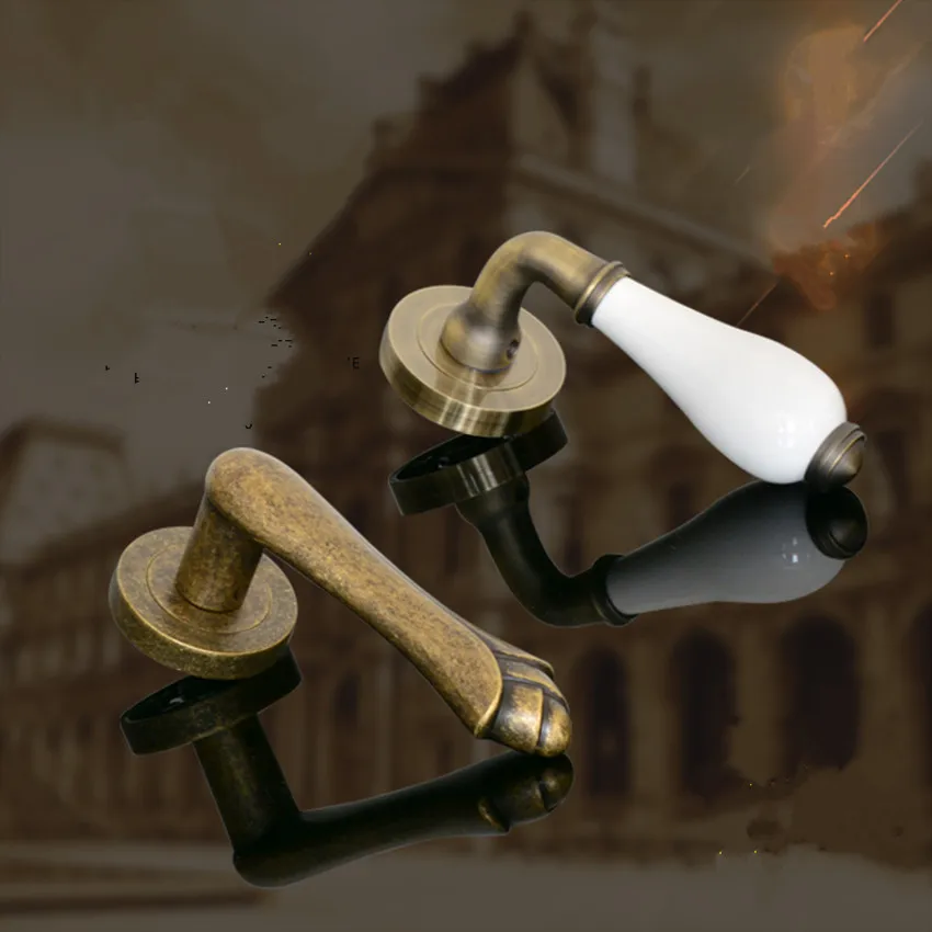 Винтажные настенные деревянные дверные ручки белые бронзовые керамические