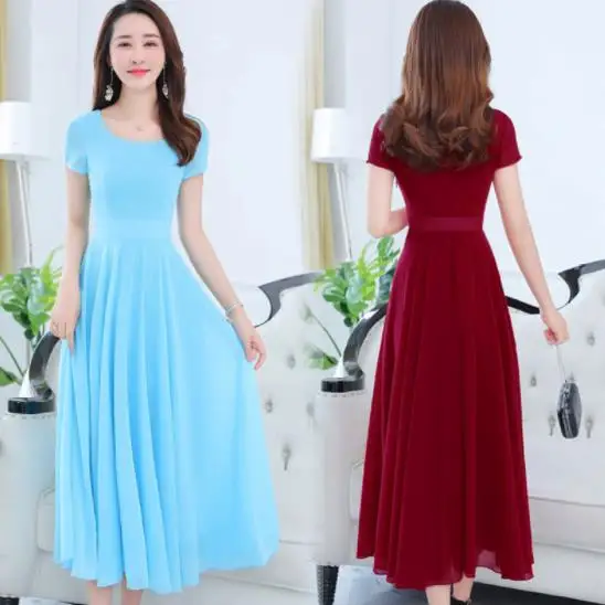 Женское длинное шифоновое платье макси элегантное плиссированное для свадьбы