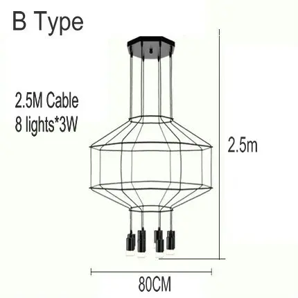 8 head 20m Современный простой дизайн Diy длинный кабель подвесной светильник с вилкой для столовой гостиной ресторана настенный подвесной светильник - Цвет корпуса: 8 head 20m