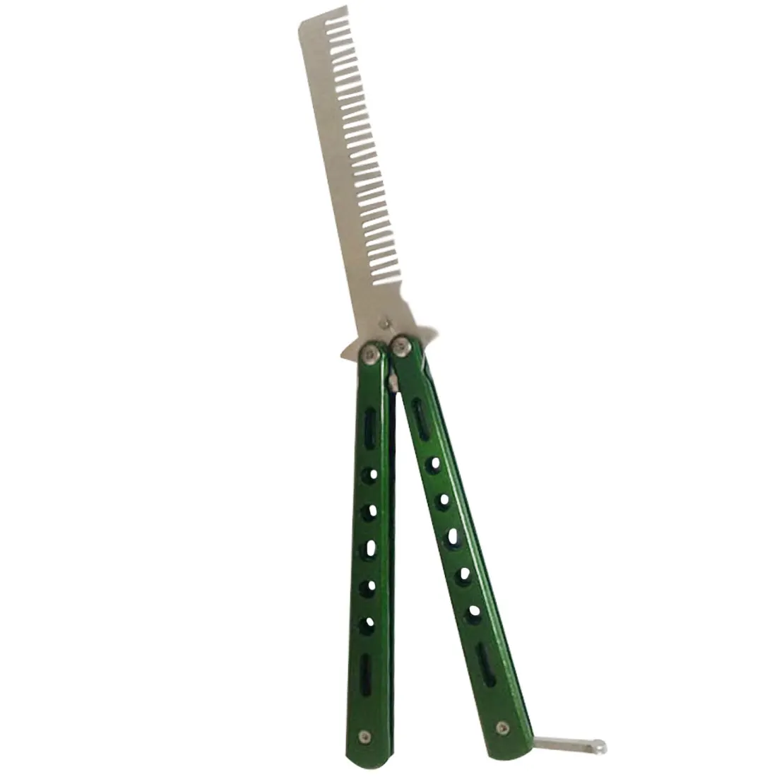Красочные Нержавеющая сталь практика бабочка в Ножи для Balisong обучение складной Ножи тупая инструмент на открытом воздухе кемпинга складной гребень - Цвет: green comb