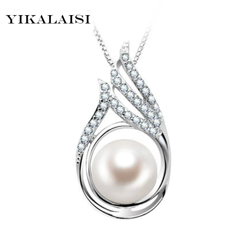 

YIKALAISI 2017 Pearl Jewelry Natural Freshwater Pearls Princess Necklace Pendants 925 Sterling Silver Jewelry For Women wedding