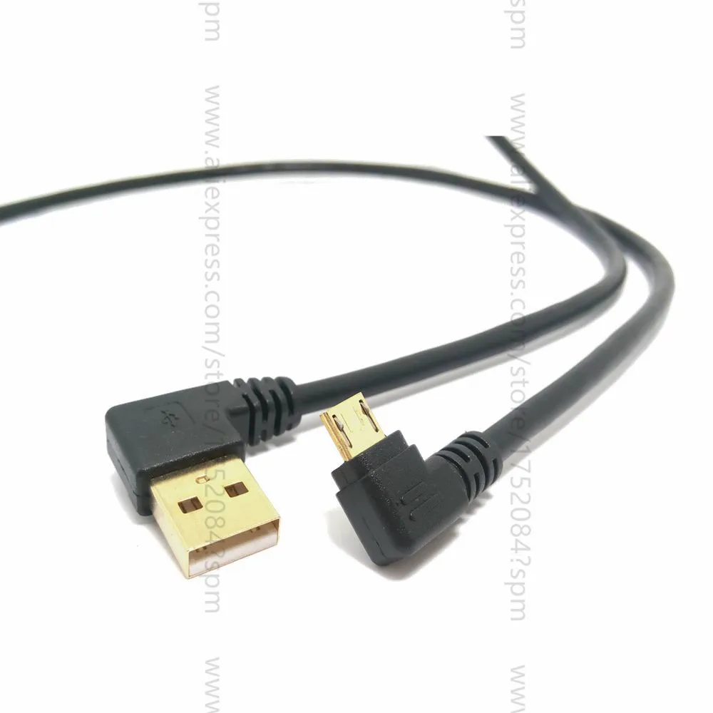 Высококачественный позолоченный штекер короткий 90 градусов левый угол USB A на Micro