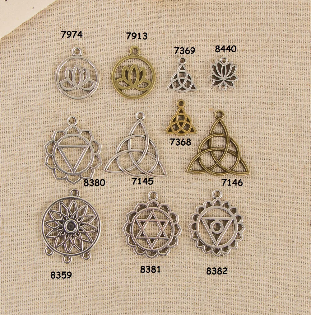 30 шт цветок жизни очарование чакр кулон лотоса брелок ювелирные изделия DIY в