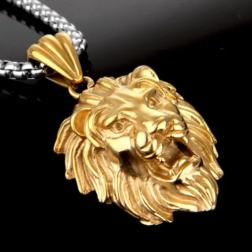 Цепочка с подвеской в виде льва из нержавеющей стали | Украшения и аксессуары