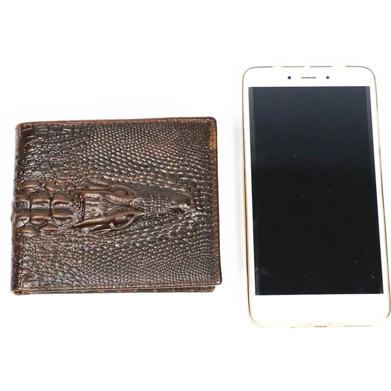 Crocodile Pattern Wallet Men Genuine Leather Small Short Wallets Credit Card Holders Coin Pocket Purse Alligator | Багаж и сумки