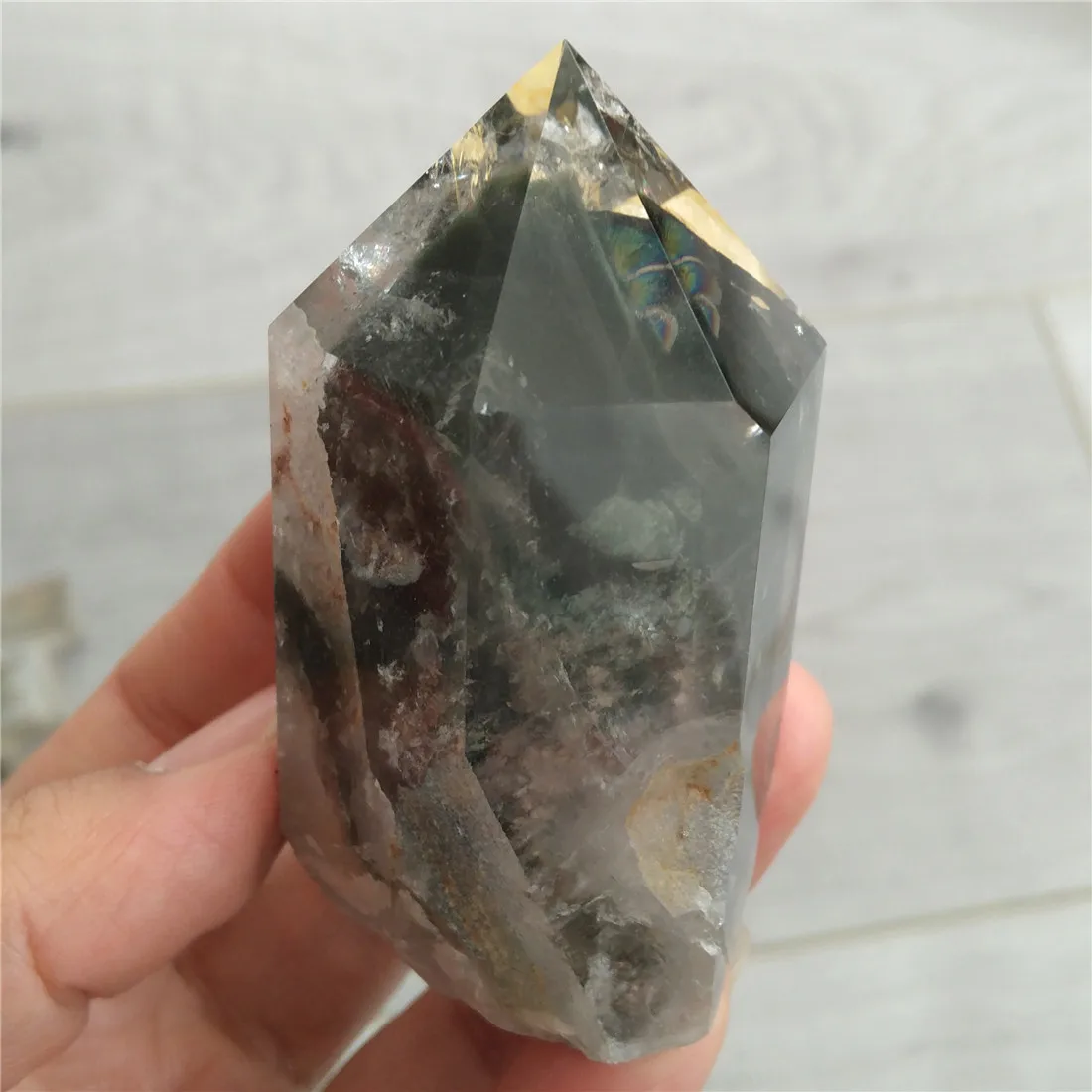 Кристал фантом целебные камни кристаллы призрака Wicca Cristal Islande Pierre Naturelle Cristaux