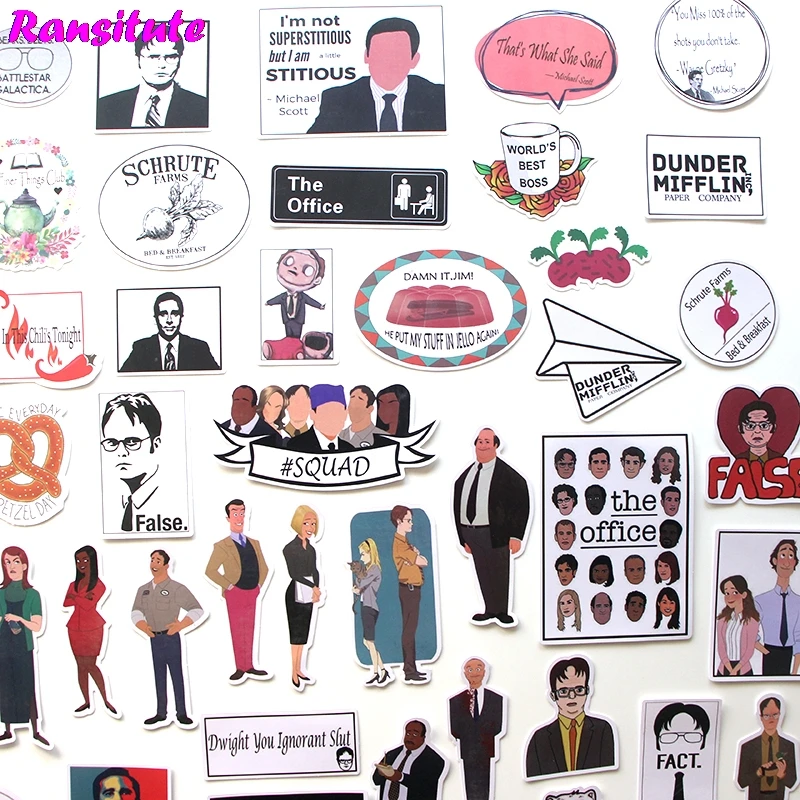 r274 46pcsset the office sticker motorcycle and suitcase laptop sticker skateboard sticker mobile phone decoration decal free global shipping