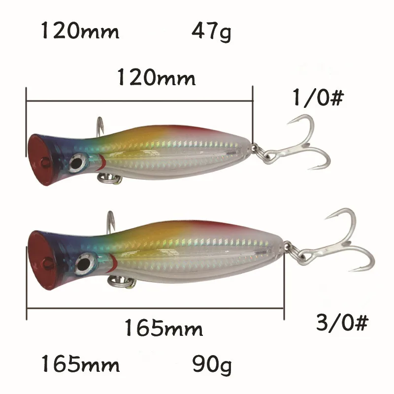 Большая приманка для рыбной ловли приманки Поппера 47 г 90 кастинговая морской