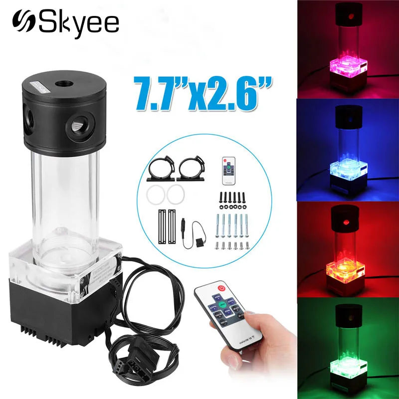 

RGB компьютерный охлаждающий насос, бак для водяного охлаждения жидкости, акриловый алюминиевый пульт дистанционного управления, резервуар для водяного охлаждения для ПК, система охлаждения ЦП
