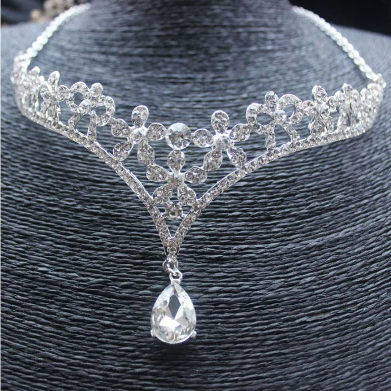 Тиара Свадебная золотистая/красная Ювелирное Украшение для волос на лоб свадьбы