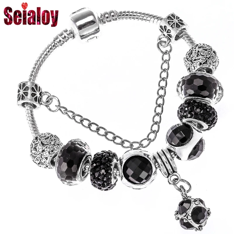 SEIALOY Прямая поставка новые дикие черные брендовые браслеты для мужчин