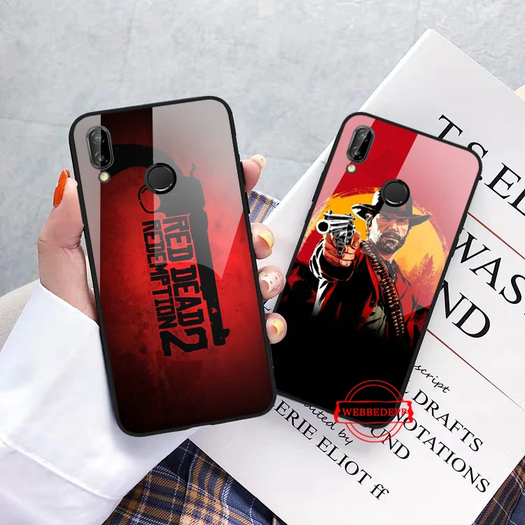 WEBBEDEPP Горячая Red Dead Redemption 2 Стекло чехол для Huawei P10 lite P20 Pro P30 P Smart honor 7A 8X 9 10 Y6 Mate
