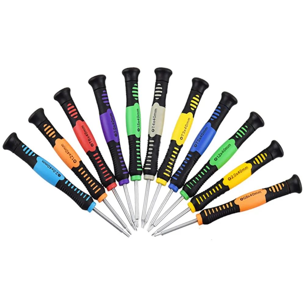 11 шт. Набор отверток 0 8 1 2 Pentalobe P2 P5 Y2.0 5 Phillips Flatted T3 T4 T5 T6 для ремонта Macbook телефона