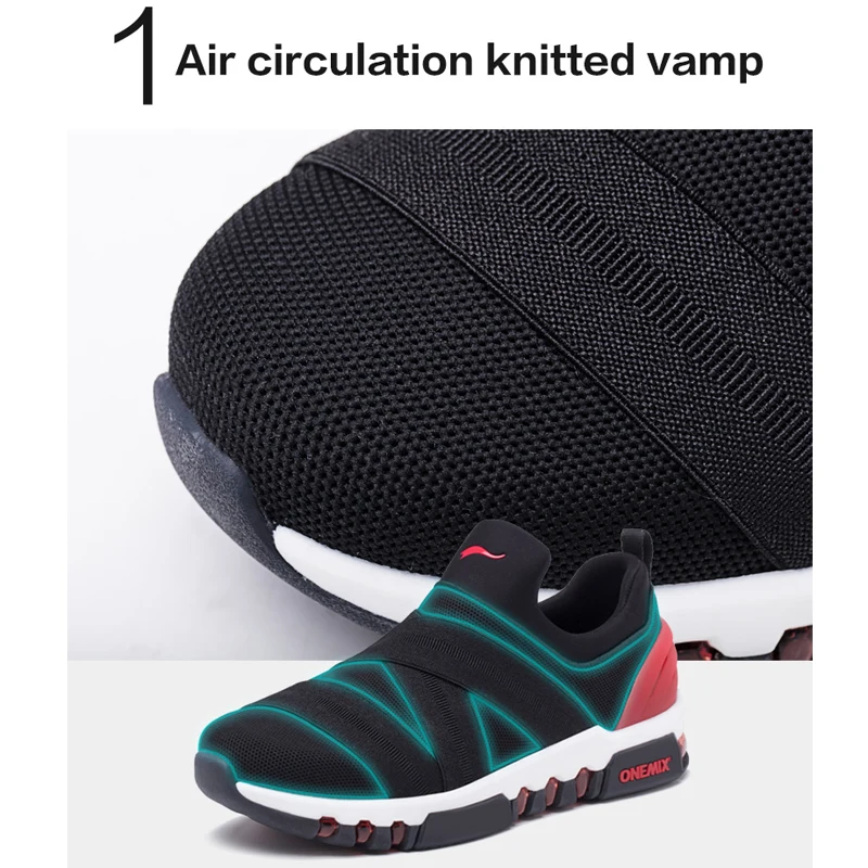 Новинка 2020 мужская спортивная обувь Onemix красивые кроссовки черного красного