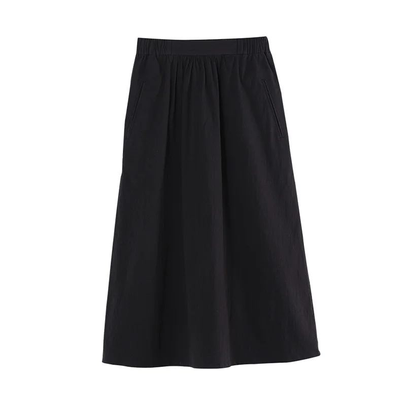 Toyouth New Black Long Skirts Women A-Line Casual Slim Hight Waist Female Plus Size Faldas Mujer Moda Jupe Longue | Женская одежда
