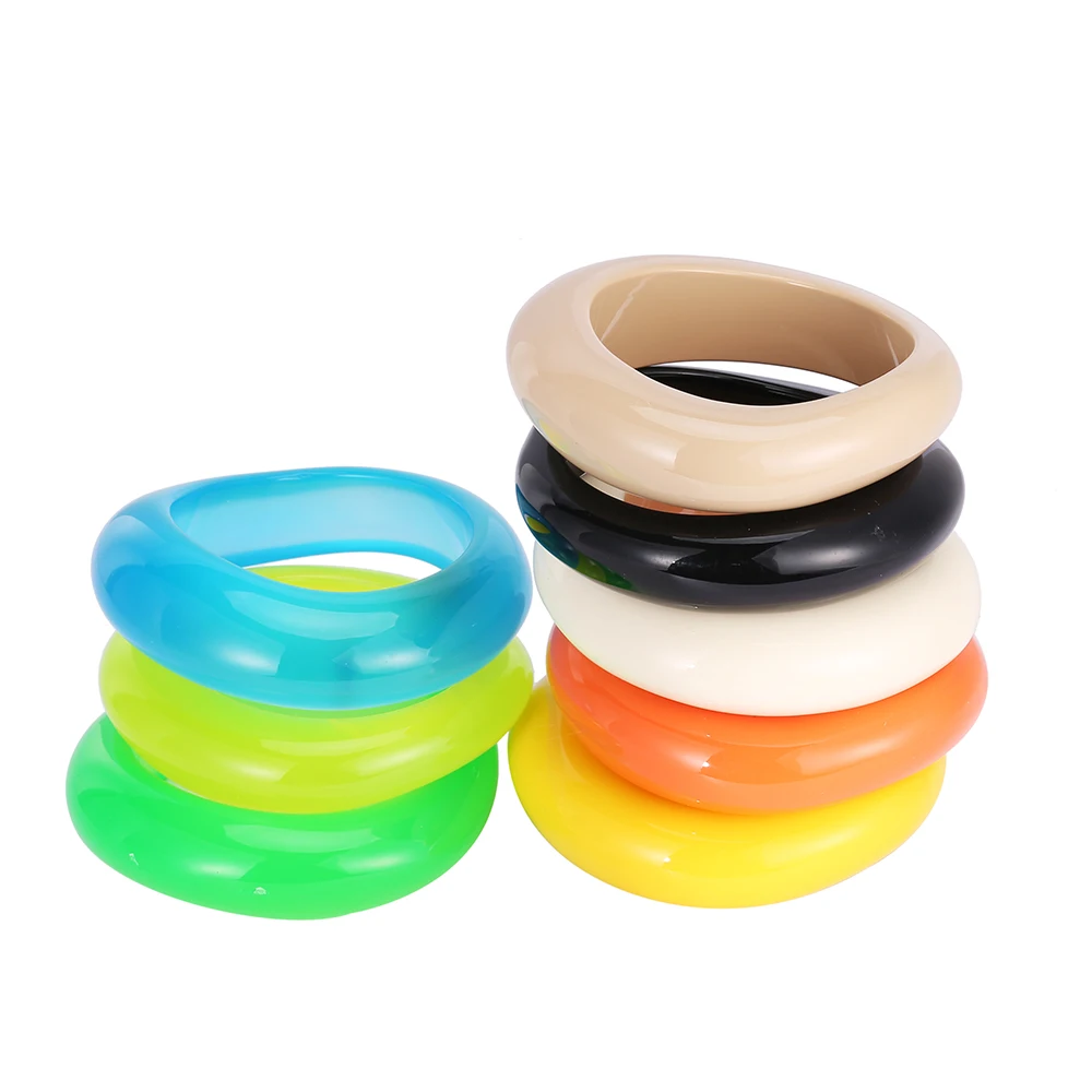 Guanglong винтажный красочный Широкий акриловый браслет из смолы для девочек с