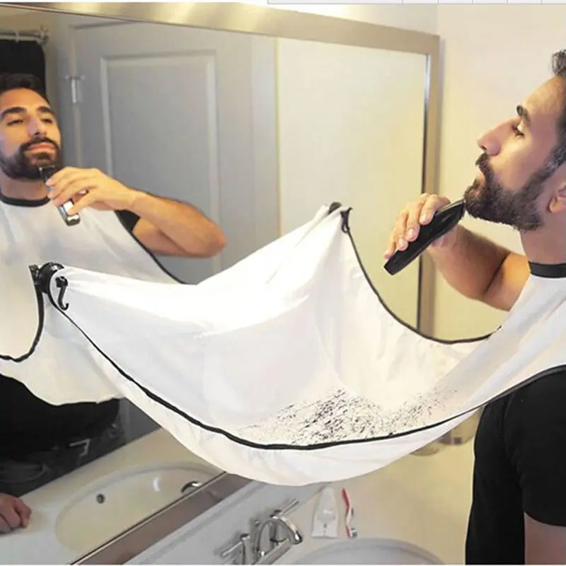 

130x82cm Man Bathroom Beard Hair Clippings Bib Catcher Grooming Cape Apron Shaving Trimming Waterproof Cleaning Protecter