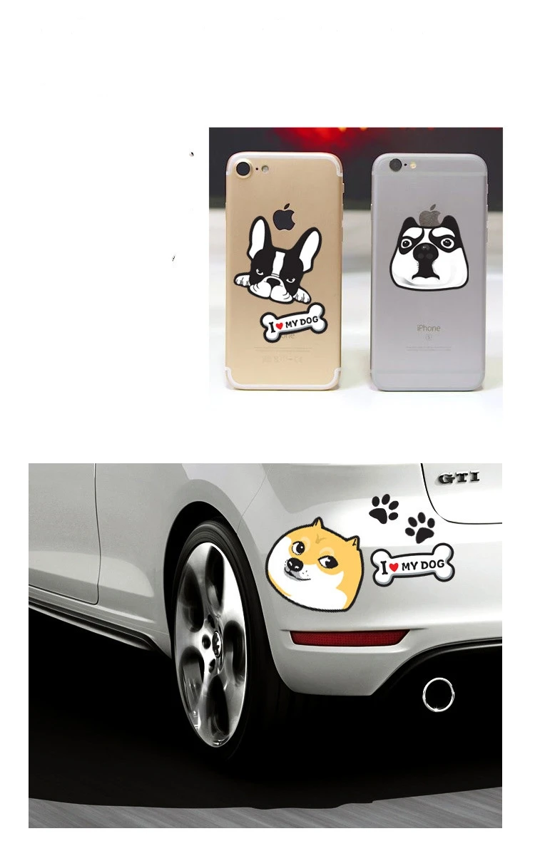 С мультяшными машинками Хаски автомобильные стикеры и наклейка забавные